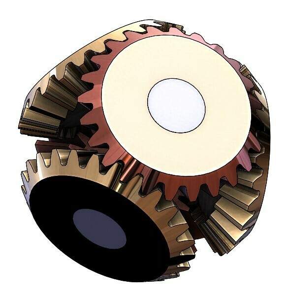 Free STL file 5 bevel gear transmission setT24・3D print object to